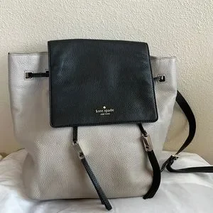 Kate Spade Wilder Street Backpack - Pebbled Leather Adjustable Kate Spade Grey Street Wilder Leather Backpack, Black main image 2